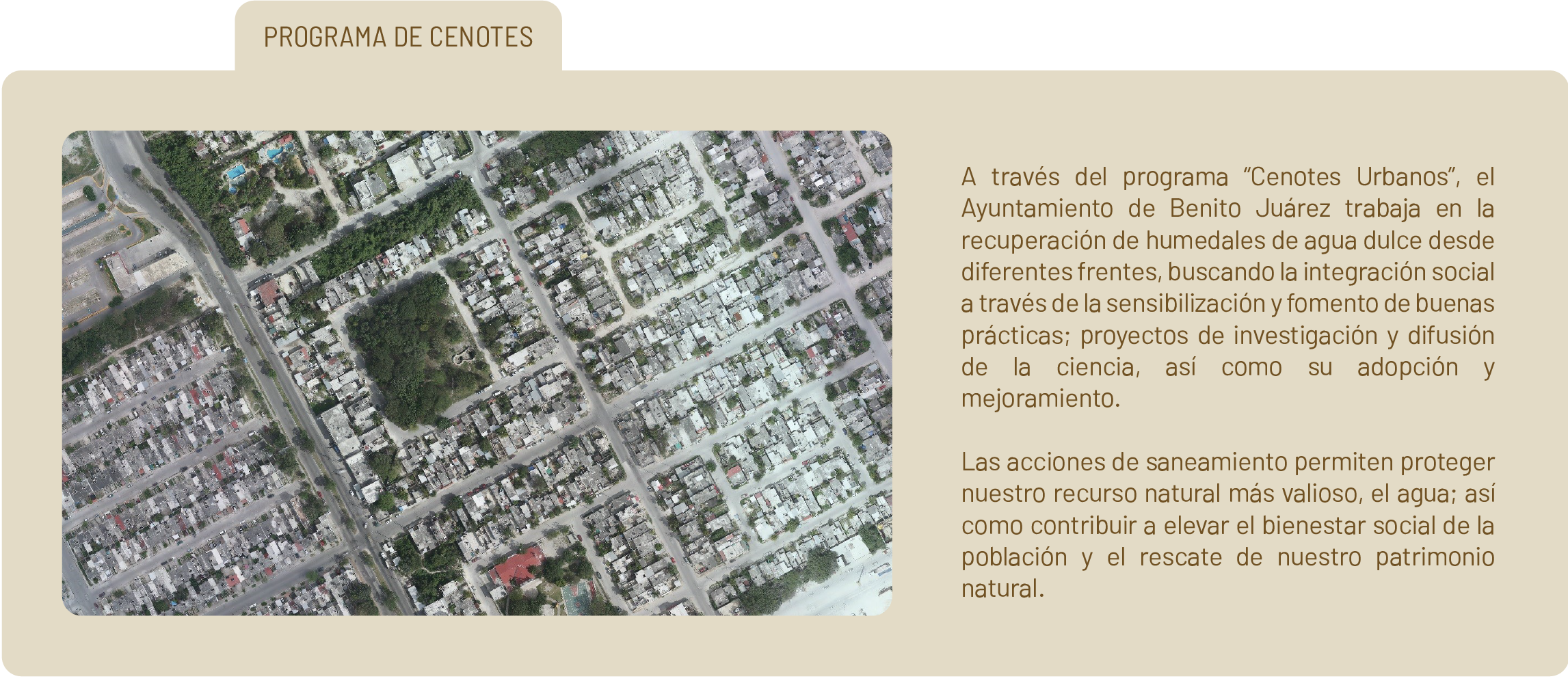 Infografía del Programa de Cenotes